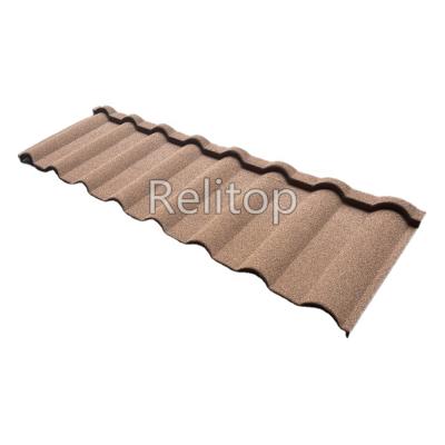 China Relitop Milan Coastal Colored Stones Granules Coated Metal Roofing Sheet For Villa House Building Large Roofing for sale