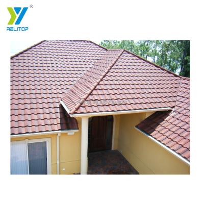 China Relitop Coastal Barrel Roof Tiles Metal Spanish Stone Coated Roofing Tiles High Barrel Design Multicolor Sands Hail Impact Resistance for sale