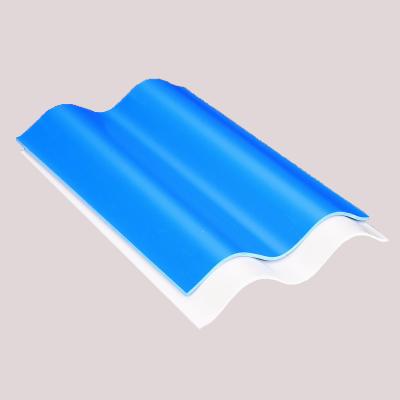 China Factory Quality Small Plastic PVC Roof Tile Blue Modern Wholesale Noise Protection Fire for sale