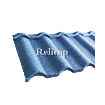 China Milan Coastal Pure Blue Color Stone Coated Metal Roofing Prefab Roofing Sheet Galvalume Use House Villa Direct Sale From Manufacturer for sale