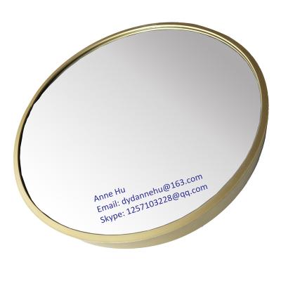 China China factory direct sale beautiful and useful thick border metal framed mirror silver white plated mirror gold aluminum alloy frame round 50~90cm for sale