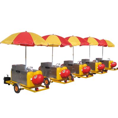 China Good cooking oil factory selling tricycle hot dog cart on wheels for sale