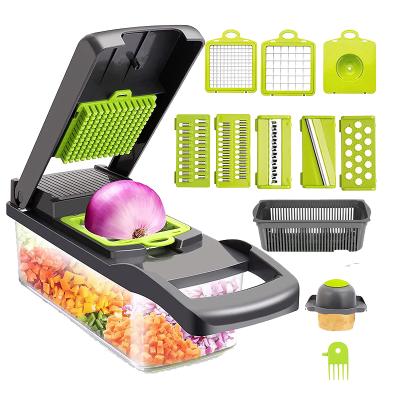 China Multifunctional Viable Cutter Shredders Vegetable Slicer with Potato Chopper Carrot Grater Slicer Basket Fruit Mandoline for Kitchen for sale