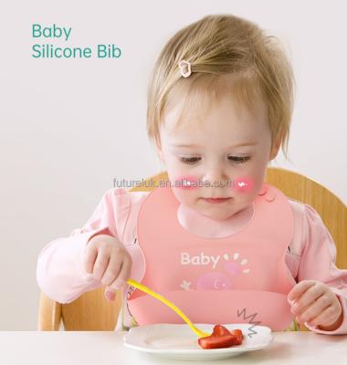 China BPA Free Waterproof Bib Bibs Combination Silicone Set For Bib 2021 Printed Kids Pacifier Rainbow Silicone Baby Food Feeder Mini Printed for sale