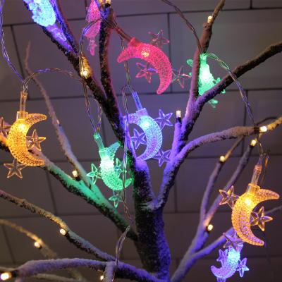 China Christmas Eid Bedroom Window Backdrop Led Night Star Light Projector Laser Aurora Sky Light Nebula Lamp Starry Christmas Eid Curtain String Moon and Star Decor for sale