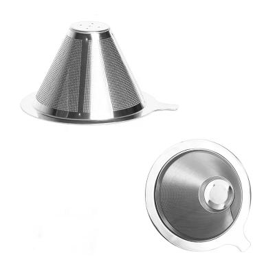 China Viable Reusable Kitchen Accessories Stainless Steel Strainer Tools Set Coffee Tea Drip Basket Coffee Filter for sale