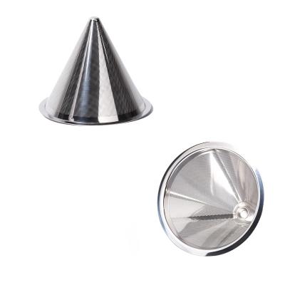 China V60 Coffee Drip Tools Supplier Stainless Steel Metal Coffee Filter Sustainable Drip Device for sale