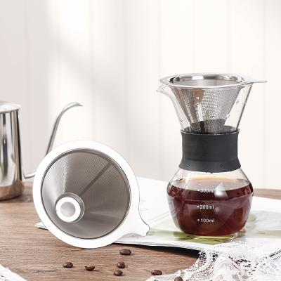 China Reusable Brewing Stainless Steel Sustainable Coffee Used Coffee Filter Pour Over Coffee Filter Cone Coffee Dripper for sale