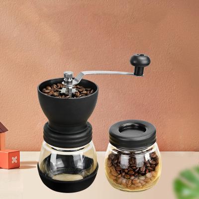 China Amazon Outdoor Hot Sale High Borosilicate Glass Hand Italian Espresso Coffee Grinder Commercial Ceramic Burr Manual Coffee Grinders for sale