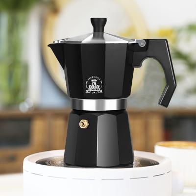 China WITH LID Espresso Coffee Maker Machines Moka Pot Aluminum Silver Italian Coffee Moka Pot / Coffee Pot Colorful Design for sale