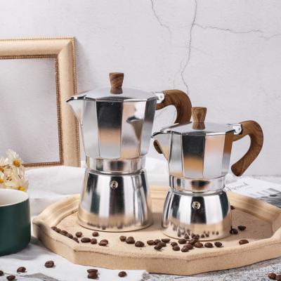 China WITH LID Italian Aluminum Mocha Coffee Pot Set 3 Cups Design Arabic Turkish Coffee Maker Espresso Mocha Pot for sale