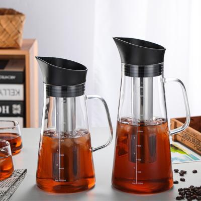 China Sustainable High Borosilicate Glass Brew Pot / Coffee Tools Cold Brew Coffee Maker With Cold Brew Coffee Filters for sale