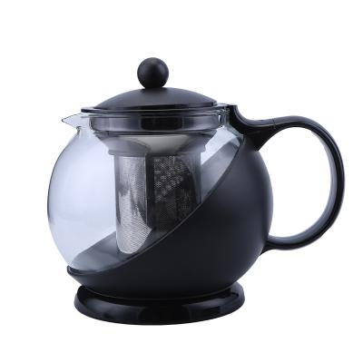 China Viable Cheap Price Home Used Heat Resistant Stainless Steel Tea Infuser Teapot Thicken Glass Pot For Tea for sale