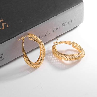 China Wholesale High Quality Yueming Jewelry Fashion Earrings Brass Gold Plated Circles Drop Earrings for sale