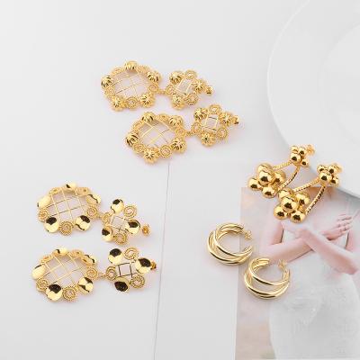 China High Quality Yueming Jewelry Hot Popular Circular Flower Shape Elegant Women Jewelry Custom Earrings for sale