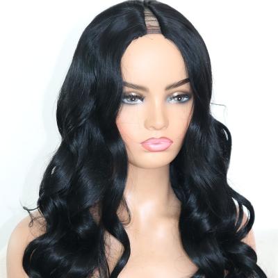 China Brazilian Virgin Loose Wave V Part Human Hair Stock 100% Machine Made Wave Wig for sale