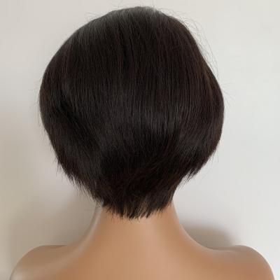 China Brazilian Straight Virgin Natural Color Short Pixie Cut Lead 13*6 Lace Front Wig for sale