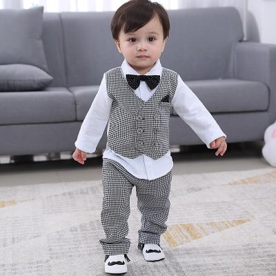 China 2021 Newborn Baby Boy Cotton Romper 3 Piece New Arrival Cotton Clothes Suits Autumn Baby Suits for sale