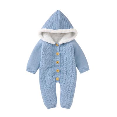 China 2021 winter fashion trend baby romper 2 piece toddler baby romper clothes baby romper woolen baby for sale