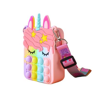 China Bubble Wag Monederos De Carteras Unicornio Pop It Invent Scholarship 2021 Korean Fashion Kids Student Monedero Pop It Clips Small Purse Popit Cross - Body Bag for sale