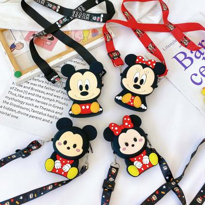 China 2021 Work Cartoon Printing Coin Clips Purse Cute Mini Bags Micky Kids Coin Mobile Children Purse for sale