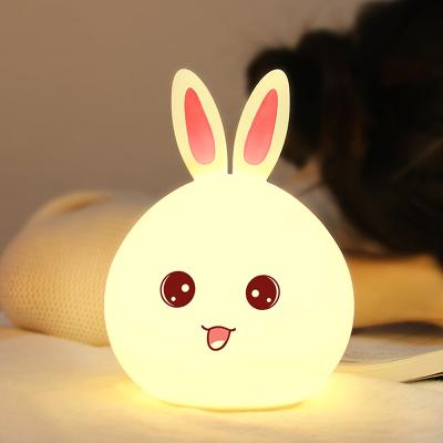 China Modern Cartoon 7 Colors Led Usb Kids Silicone Baby Soft Animal Nursery Lamp Led Night Light for sale