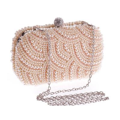 China Hot Selling Wild Polyester Products Classic Rhinestone Clutch For Dinner Pearl Bag Handbag for sale