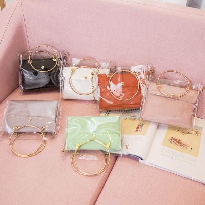 China Wholesale custom high quality fashion private label jelly pink handbag for women for sale