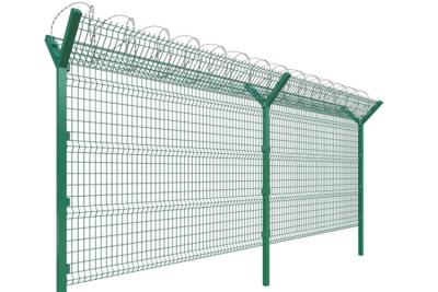 China Galvanized Steel Razor Wire And Barbed Wire Fences For High Security Anti Climb Fencing System Supported By Y Posts for sale