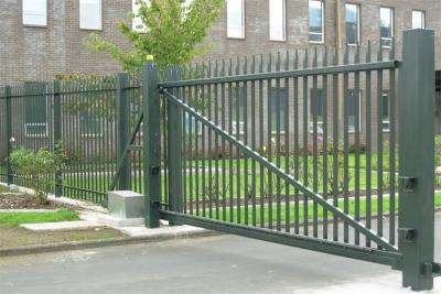 China Factory Supply European Style High Security Fencing W Profile Galvanized Steel Palisade Fence And Gate for sale