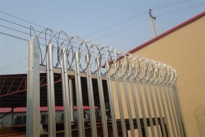 China W Shape Pointed Rounded Palisade Panel Fencing With Powder Coated For Highway Protection for sale