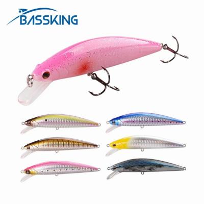 China ABS BASSKING Plastic Minnow 14cm/66g Big Hard Bait Casting Lure Sinking Fishing Tackle for sale