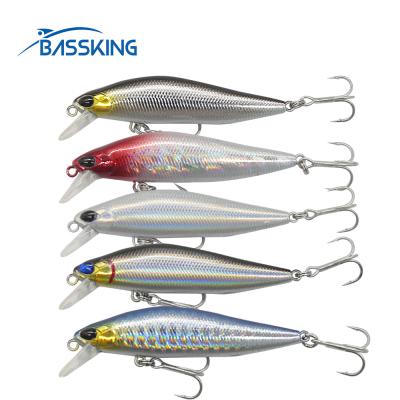 China New Factory Supply Plastic Minnow Bait 6.5cm Minnow 6.6g Floating Fishing Lure Quality Swimbait Hard Professional BKK Hooks Plastic Bait for sale