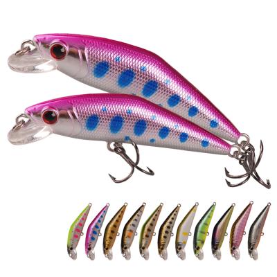 China Manufacture Supply Minnow Fishing Lure 50mm 3.6g Sinking Hard Bait Carp Fishing 3D Eyes Artificial Swimbait With France VMC Hook HL265 for sale