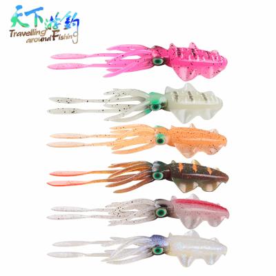 China BASSKING Silicone Squid Fishing Lure 2pc 15cm Bionic Silicone 16g Soft Baits Squid Lure Temptation 3D Flexible Swimming Super Eyes for sale