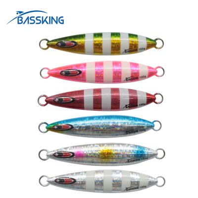 China New BASSKING Metal Groundbait 60g 80g 100g 120g 140g 180g 200g Slow Building Luminous Ocean Jig Fishing Lure Wobblers for sale