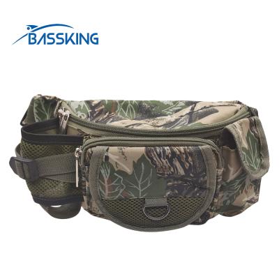 China Factory Wholesale 30x9x14cm Bag Green Camouflage Waist Bag PESCA China Multifunctional Waterproof Fishing Tackle Bag for sale