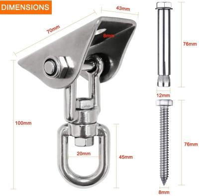 China Heavy Industry Stainless Steel Swing Hardware Ceiling Swivel Hook Hanging Kit for Yoga, Boxing, Hammock for sale