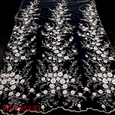 China Sequins Laser Sequins Viable Embroidery Fabric White Beaded Beads Wedding Bridal Tulle Lace for sale