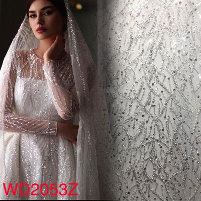 China Sustainable Gown Wedding Dress Lace Up Luxury Bridal Beading Fabric Wholesale for sale