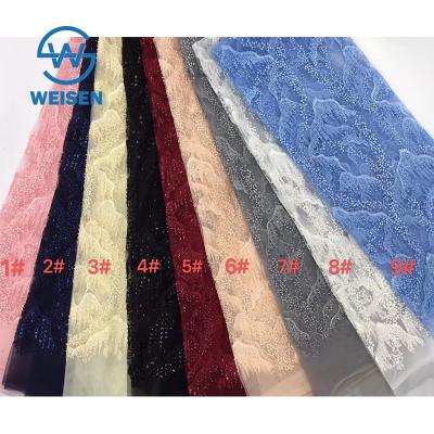 China Viable Wholesale Beaded Tulle Bead Sequin Design Netns Bead Lace Fabric for sale