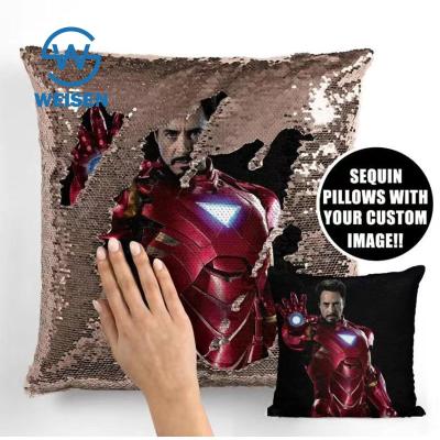 China Waterproof Decorative Sequin Case Throw Cover Pillowcase Custom Reversible 5Mm Pillow for sale