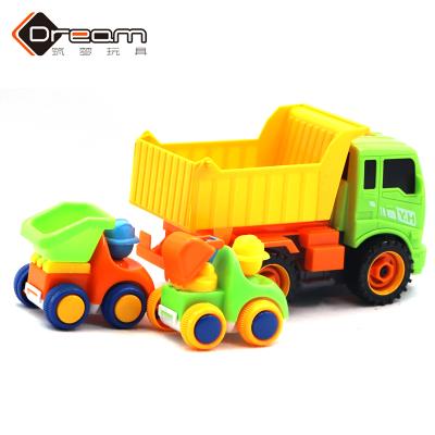 China Dismantling Engineering Car Toy DIY Kids Toys Mini Dump Truck Dismantling Truck With 2 Small Inertial Construction Vehicles for sale