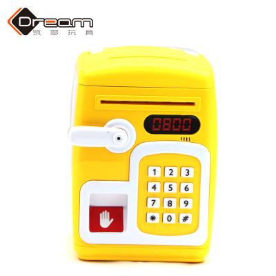 China Cion Bank Customized Mini Fingerprint Password Automatic Teller Machine Plastic Child Toy Music Saving Box for sale