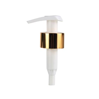 China Non Reverse 24 Left Right 410 28 410 Gold Aluminum Lotion Bottle Pumps for sale