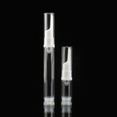 China BEAUTY PACKAGING 5ml 10ml 15ml AS Clear Empty Airless Plastic Sample Eye Cream Bottle Airless Tubes Travel Plastic Vials for sale