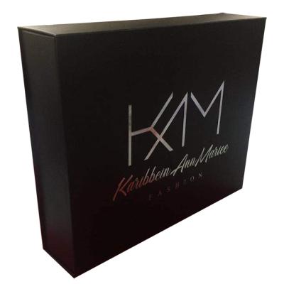 China Large Aseptic High End Black Folding Gift Box Can Print Logo for sale