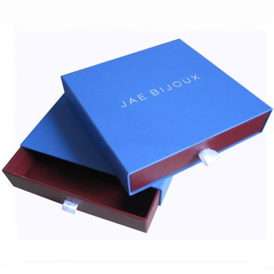 China Aseptic Custom Hard Gray Board Gift Box Belt Box Slide Out Jewelry Box for sale