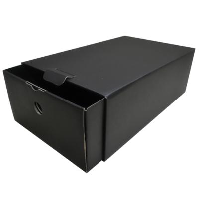 China Aseptic Bulk Custom Drawer Packing Crate Shoe Box Black Corrugated Paper Box for sale