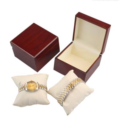 China Recycled Materials Custom Bright Wooden Watch Gift Box Wooden Box High End Packaging for sale